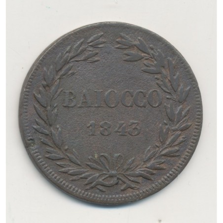 Vatican - Baiocco 1943 R Rome - Gregoire XVI - cuivre - TTB