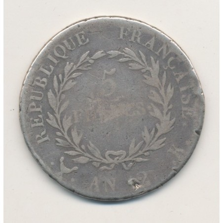 5 Francs Bonaparte 1er consul - AN 12 K Bordeaux