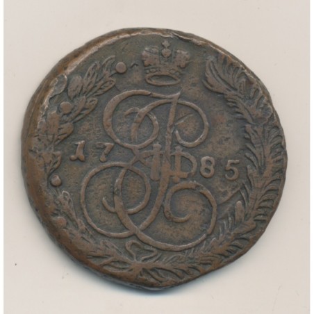 Russie - 5 Kopek 1785 EM Ekaterinburg - Catherine II - cuivre - TB+