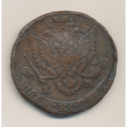 Russie - 5 Kopek 1785 EM Ekaterinburg - Catherine II - cuivre - TB+