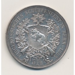 Suisse - 5 Francs 1885 Berne - Concours de tir - argent - SUP 2