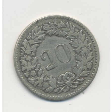Suisse - 20 Centimes ( rappen ) - 1851 BB Strasbourg - TB+