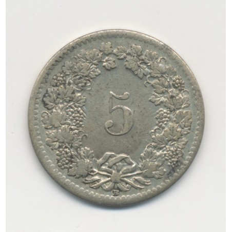 Suisse - 5 Centimes ( rappen ) - 1850 BB Strasbourg - TTB