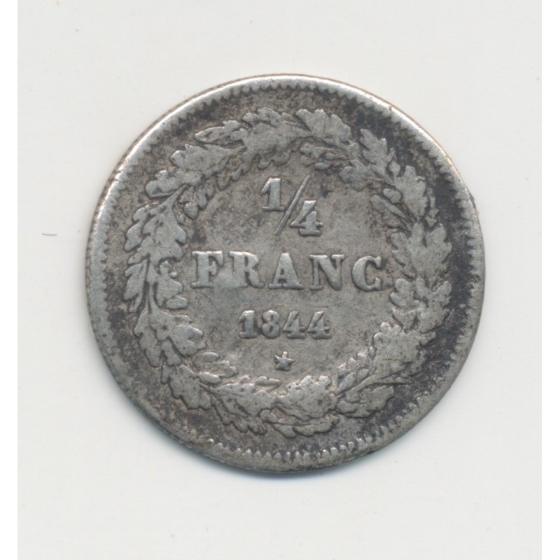 Belgique - 1/4 Franc 1844 - Léopold 1er - argent - TB/TB+