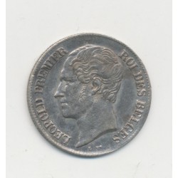 Belgique - 20 Centimes 1858 - Léopold 1er - argent - TTB