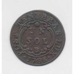 Suisse - 1 Sol 1788 B  - République de Genêve - TTB