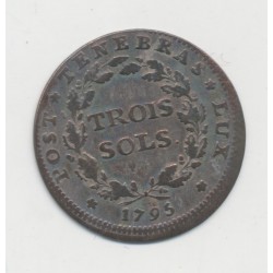 Suisse - 3 Sol 1795 - République de Genêve - TB+ 2