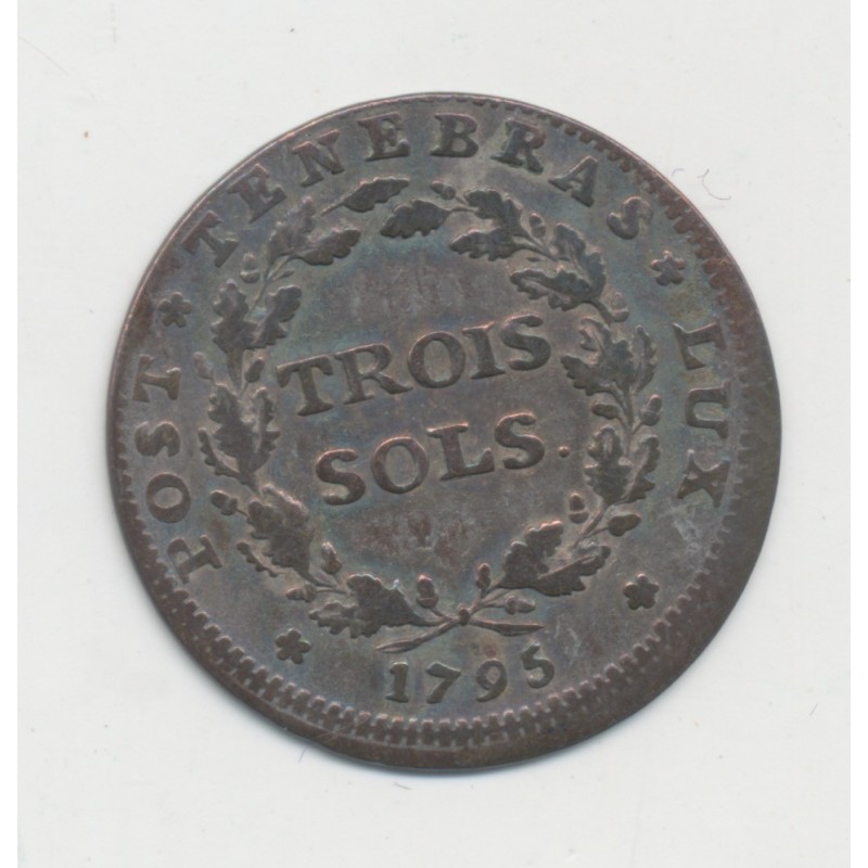 Suisse - 3 Sol 1795 - République de Genêve - TB+