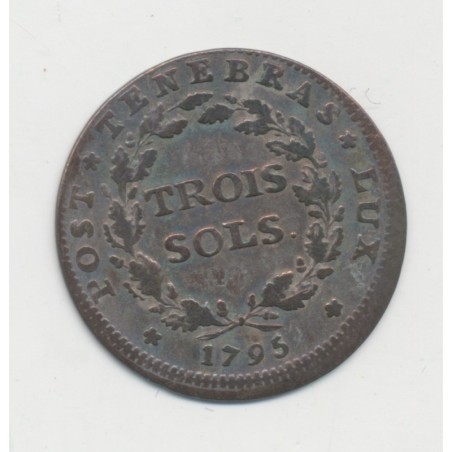 Suisse - 3 Sol 1795 - République de Genêve - TB+