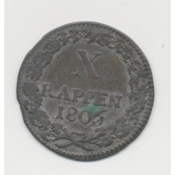 Suisse - 1batzen/10 Rappen 1806 - Canton de Lucerne - TTB 2