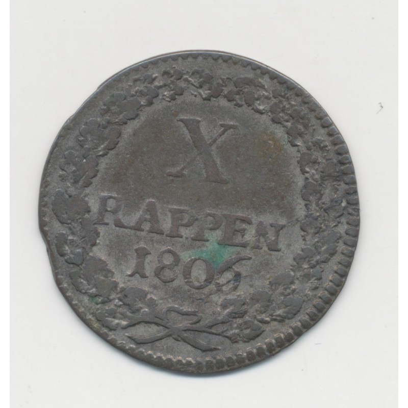 Suisse - 1batzen/10 Rappen 1806 - Canton de Lucerne - TTB
