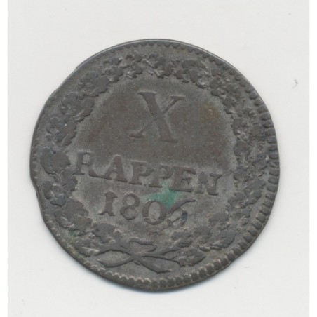 Suisse - 1batzen/10 Rappen 1806 - Canton de Lucerne - TTB
