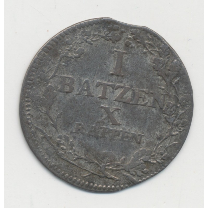 Suisse - 1batzen/10 Rappen 1807 - Canton de Lucerne - TTB