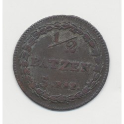 Suisse - 1/2 batzen/5 Rappen 1813 - Canton de Lucerne - TTB