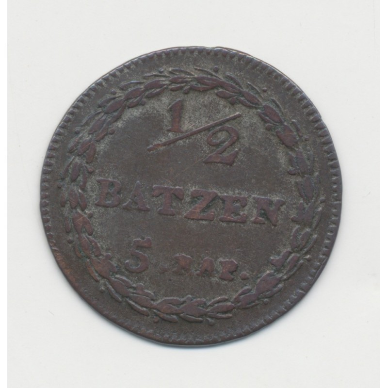 Suisse - 1/2 batzen/5 Rappen 1813 - Canton de Lucerne - TTB