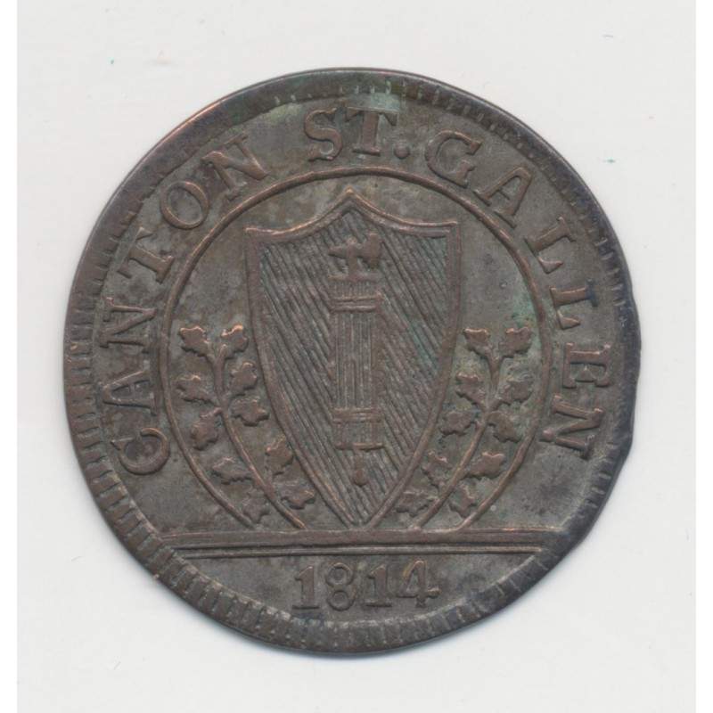 Suisse - 1 batzen 1814 R - Saint-Gall - TTB+