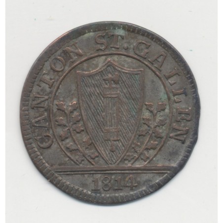 Suisse - 1 batzen 1814 R - Saint-Gall - TTB+
