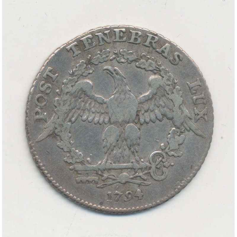 Suisse - 15 Sol 1794 - République de Genêve - argent - TB+/TTB