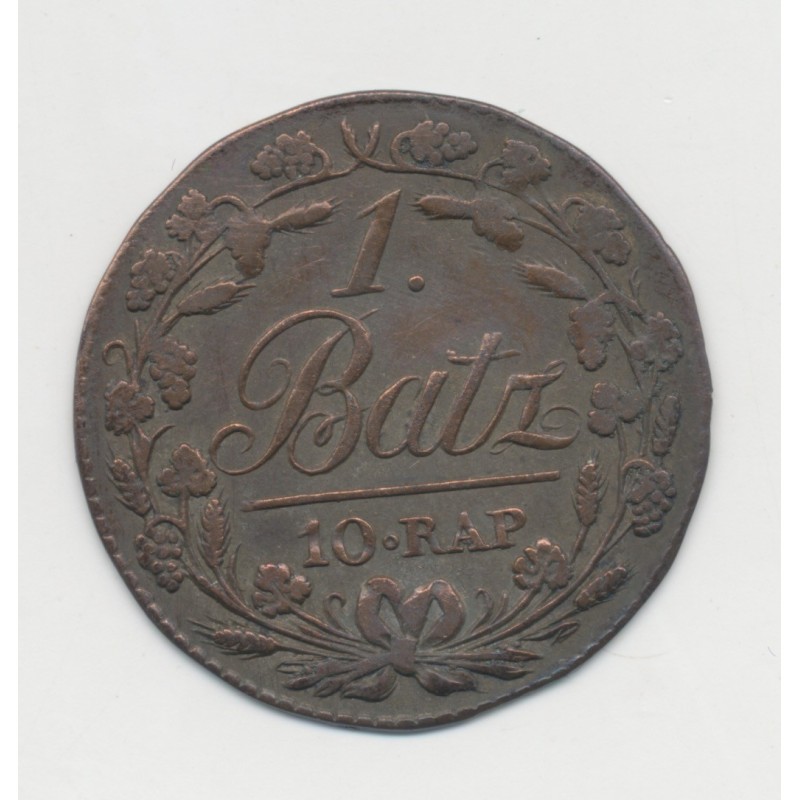 Suisse - 1 Batzen 1810 - Canton de Vaud - billon - TTB+