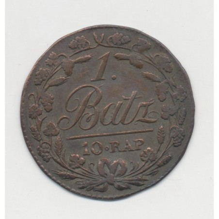 Suisse - 1 Batzen 1810 - Canton de Vaud - billon - TTB+