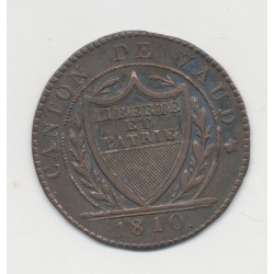 Suisse - 1 Batzen 1810 - Canton de Vaud - billon - TTB+ 2