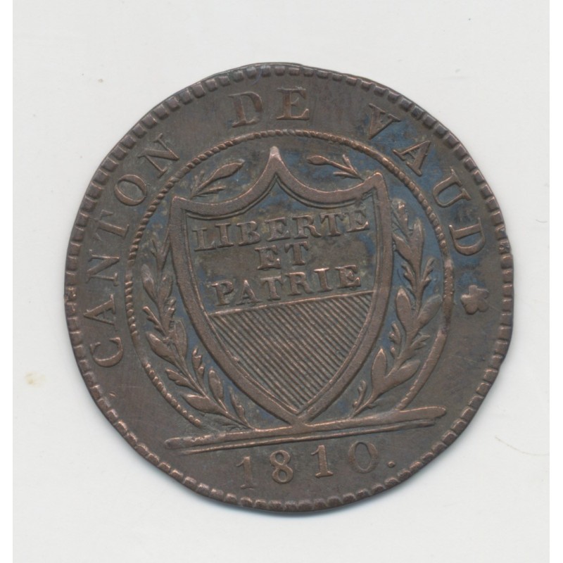 Suisse - 1 Batzen 1810 - Canton de Vaud - billon - TTB+