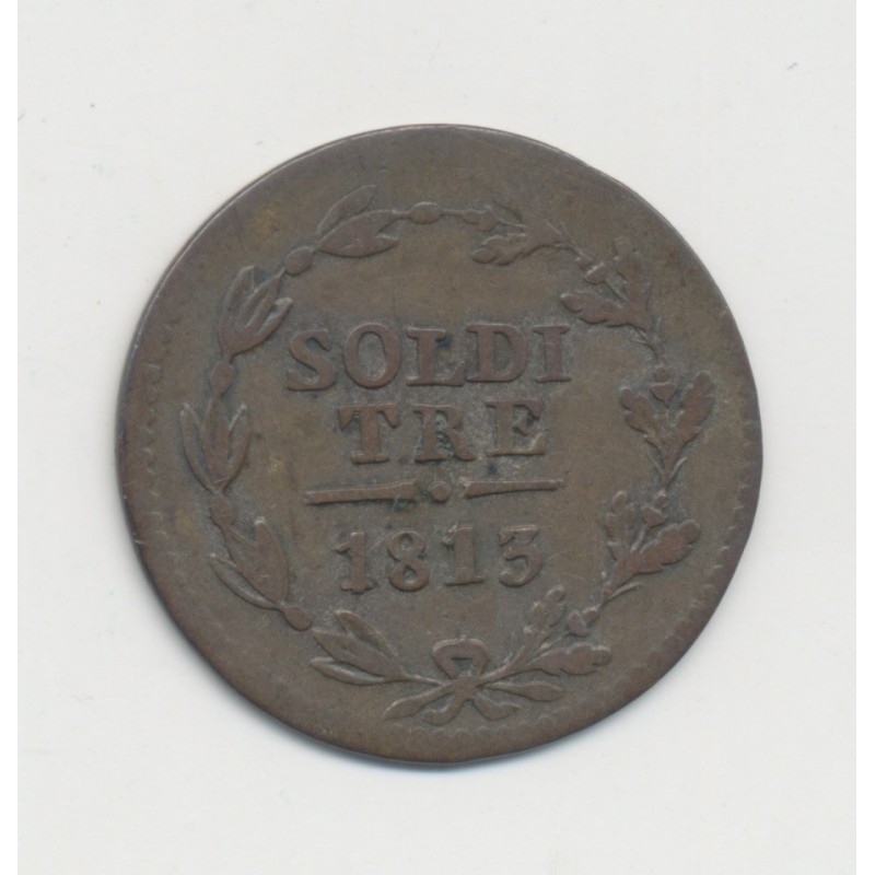 Suisse - 3 Soldi 1813 - Canton du Tessin - billon - TB