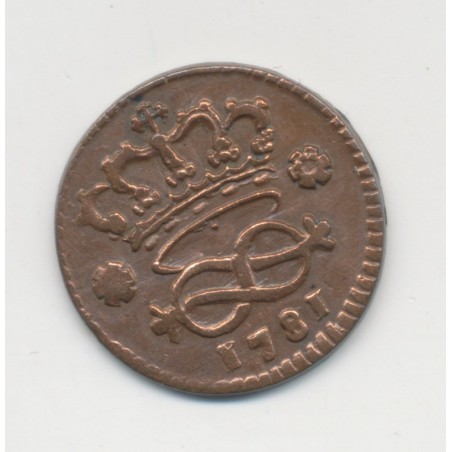 Italie - 2 Denari 1781 Turin - Sardaigne - cuivre - TTB