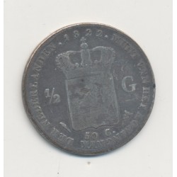 Hollande - 1/2 Gulden 1822 Utrecht - Guillaume 1er - B/TB 2