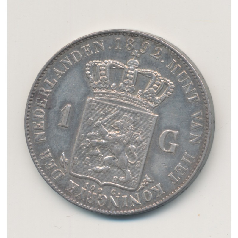 Hollande - 1 Gulden 1892 Utrecht - Wilhelmina - TTB+