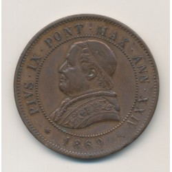 Vatican - 4 Soldi - 1869 R - cuivre - TTB+