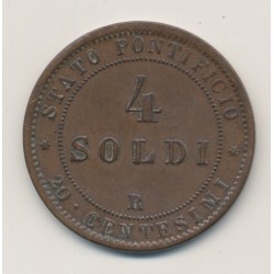 Vatican - 4 Soldi - 1869 R - cuivre - TTB+ 2