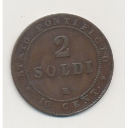 Vatican - 2 Soldi - 1867 R Rome - cuivre - TTB 2