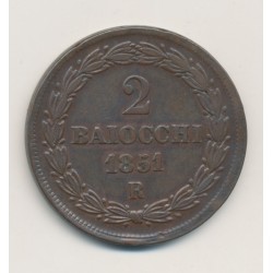 Vatican - 2 Baiocchi - 1851 R Rome - Pius IX - TTB+ 2