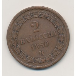 Vatican - 2 Baiocchi - 1850 R Rome - Pius IX - TTB 2