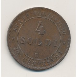 Vatican - 4 Soldi - 1868 R - cuivre - SUP 2