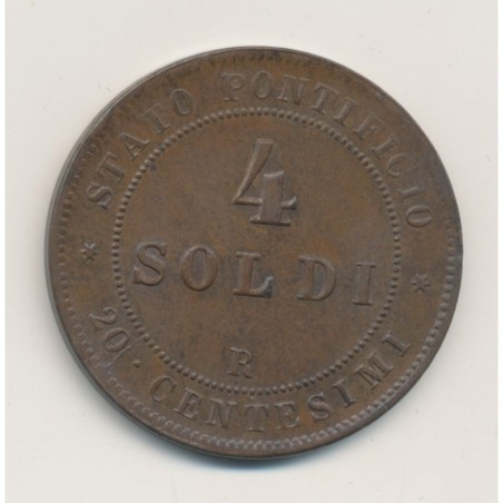 Vatican - 4 Soldi - 1868 R - cuivre - SUP