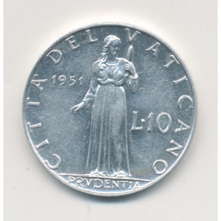Vatican - 10 Lire 1951 - Pie XII - alu - SPL