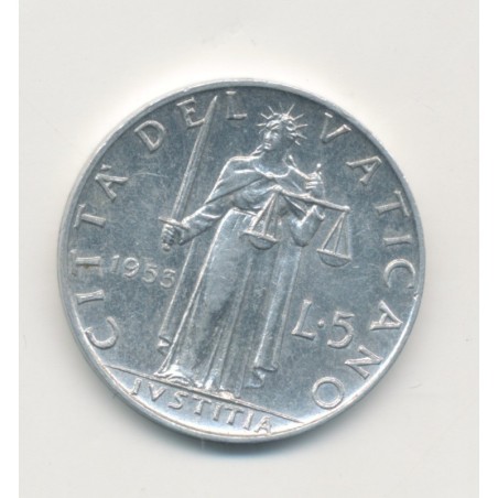Vatican - 5 Lire 1953 - Pie XII - alu - SUP+