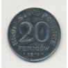 Pologne - 20 Fenigow 1917 - administration Allemande - fer - TTB