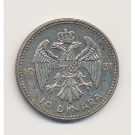 Yougoslavie - 10 Dinars 1931 - Alexandre 1er - Londres - argent - TTB