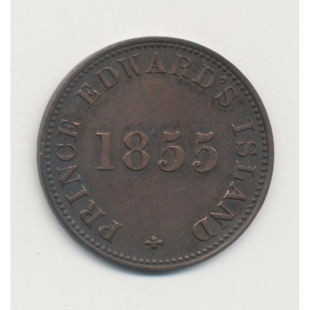 Canada - 1/2 Penny 1855 - Prince Edouard Island - cuivre - TTB+