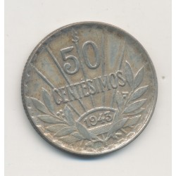 Uruguay - 50 centesimos 1943 S Santiago - argent - TTB