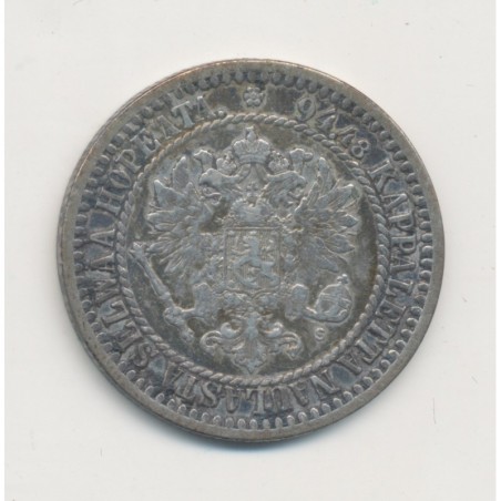 Finlande - 1 Markka - 1865 Helsinki - argent - TTB+