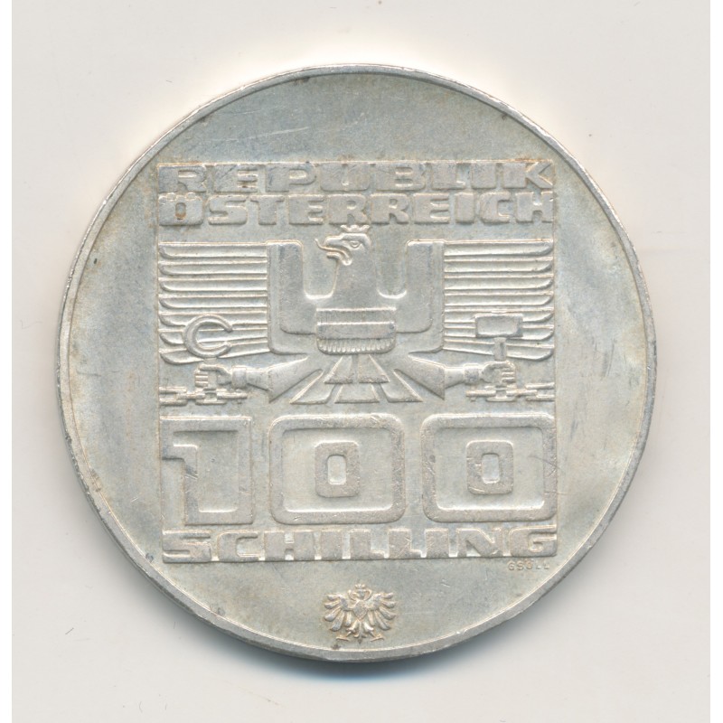 Autriche - 100 Schillings 1976 Vienne - JO Innsbruck - argent - TTB+