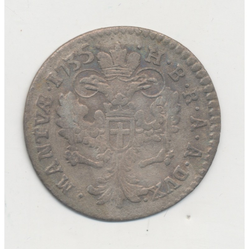 Italie - 1 Lire/20 Soldi 1735 - Charles VI d'Autriche - Mantoue - B