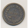 Monaco - 1 Décime 1838 MC - Honoré V - cuivre jaune - TB