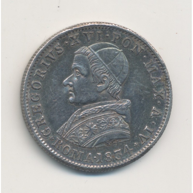 Vatican - 20 Baiocco 1834 - Gregoire XVI - argent - SUP