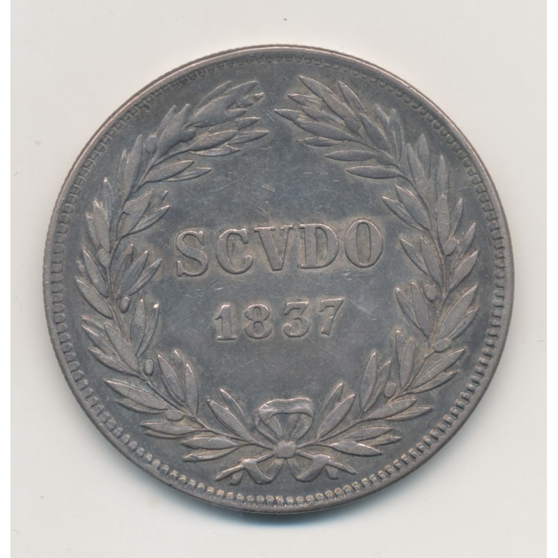 Vatican - 1 Scudo 1837 R - Gregoire XVI - argent - TTB+
