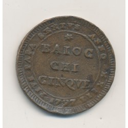 Vatican - 5 Baiocchi 1797 Rome - Pie VI - Jean ange braschi - TTB 2